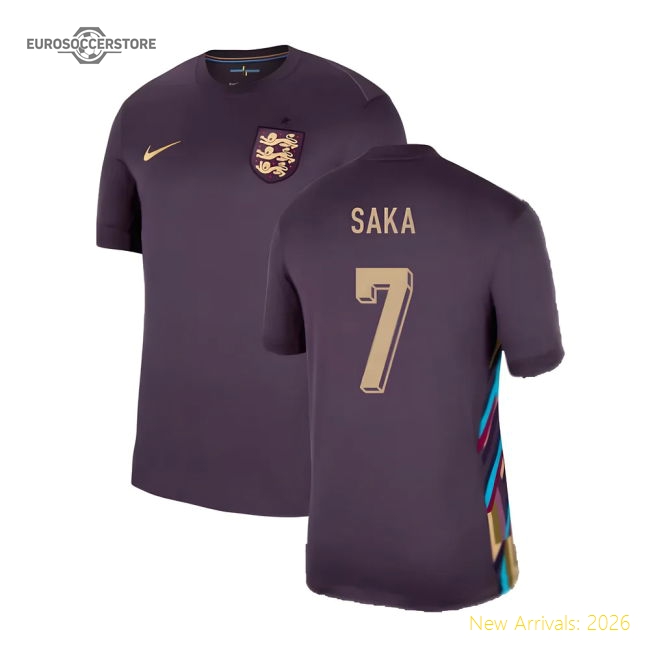 2024-2025 England Away Shirt (Saka 7)-The Soccer Shirt Hub