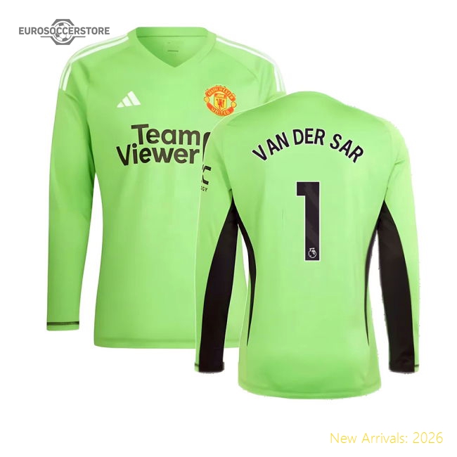 2023-2024 Man Utd Home Goalkeeper Shirt (Solar Green) (VAN DER SAR 1)-The Soccer Shirt Hub