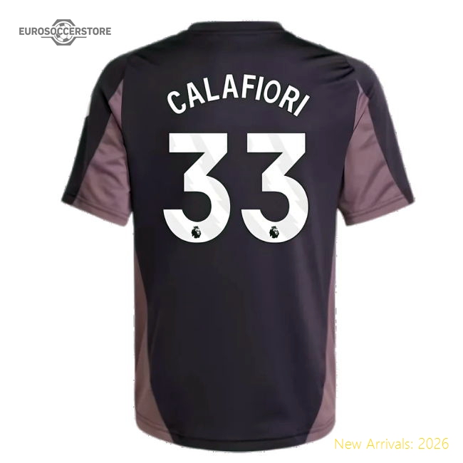 2024-2025 Arsenal Training Jersey (Aurora Black) - Kids (Calafiori 33)-The Soccer Shirt Hub