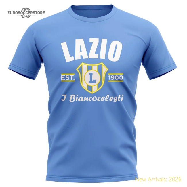 Lazio Established Football T-Shirt (Sky)-The Soccer Shirt Hub