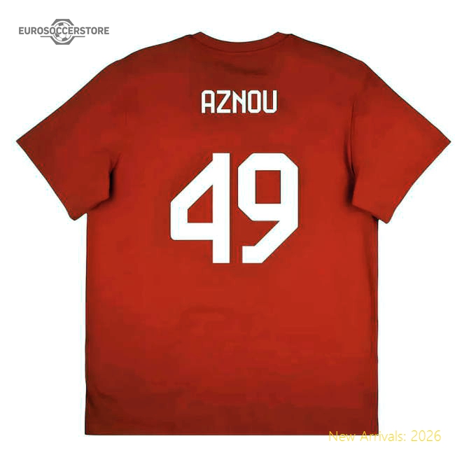 2025-2026 Bayern Munich Seasonal Graphic Tee (Red) (Aznou 49)-The Soccer Shirt Hub