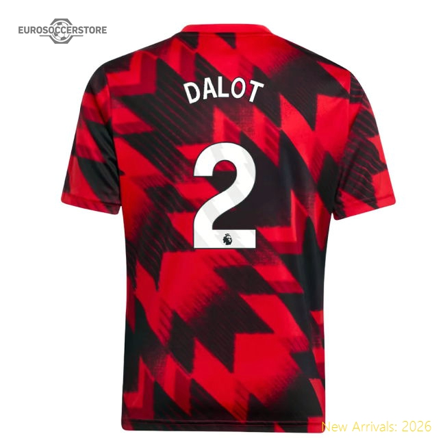 2025-2026 Man Utd Pre-Match Shirt (Red) - Kids (Dalot 2)-The Soccer Shirt Hub