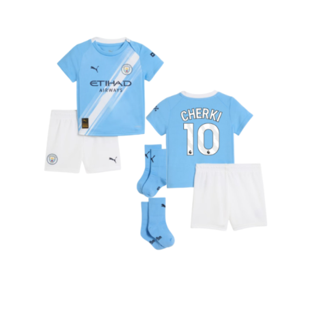 2025-2026 Man City Home Baby Kit (Cherki 10)-The Soccer Shirt Hub