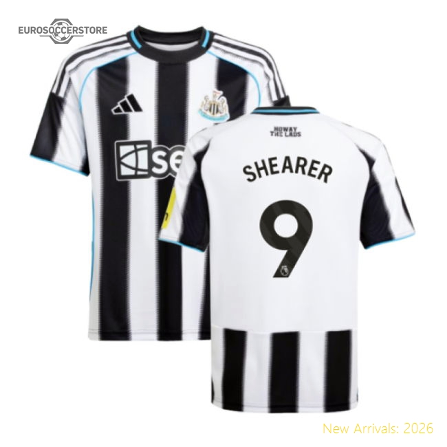 2025-2026 Newcastle Home Shirt (Kids) (Shearer 9)-The Soccer Shirt Hub