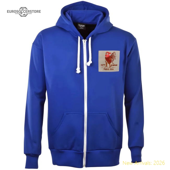 France Rooster 1924 Vintage Zipped Hoodie - Royal-The Soccer Shirt Hub
