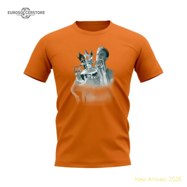 Dennis Bergkamp Arsenal Legend T-Shirt (Orange)-The Soccer Shirt Hub