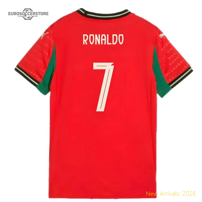 2025-2026 Portugal Womens Team Home Shirt (Ladies) (Ronaldo 7)-The Soccer Shirt Hub