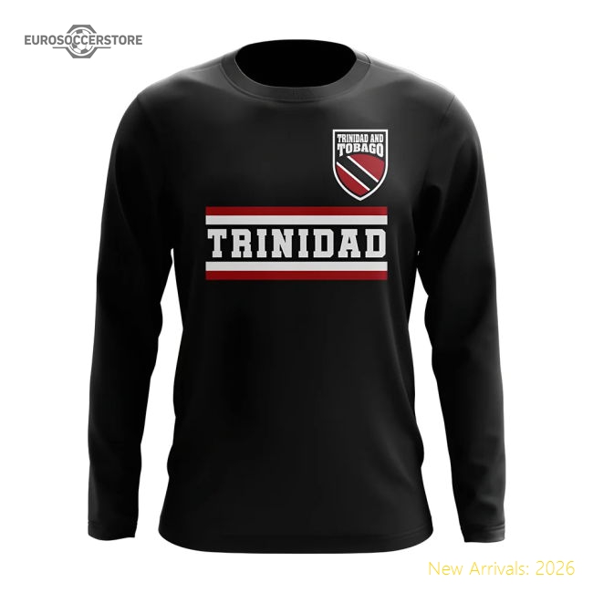Trinidad and Tobago Core Football Country Long Sleeve T-Shirt (Black)-The Soccer Shirt Hub