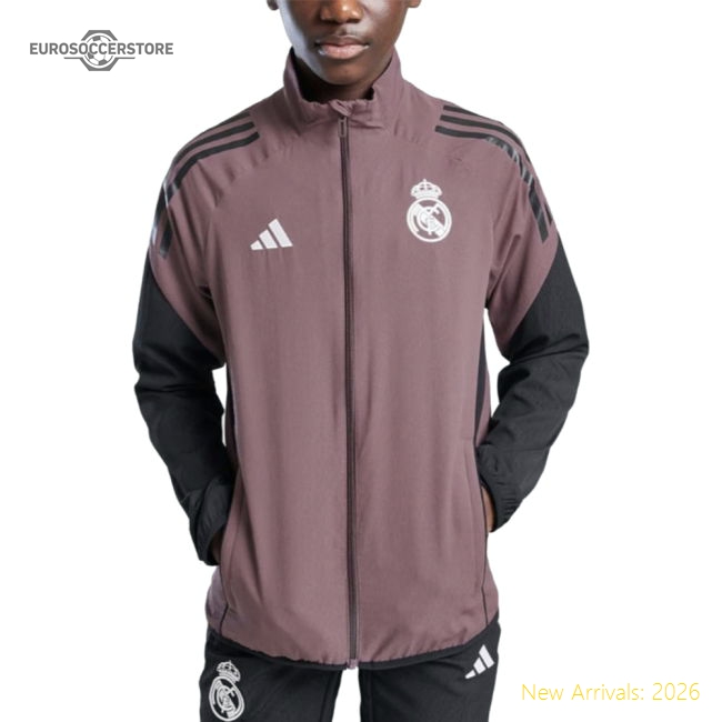 2025-2026 Real Madrid Presentation Jacket (Shadow Fig) - Kids-The Soccer Shirt Hub