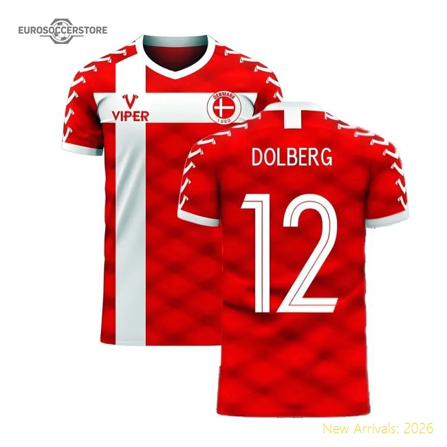 Denmark 2025-2026 Home Concept Football Kit (Viper) (DOLBERG 12)-The Soccer Shirt Hub