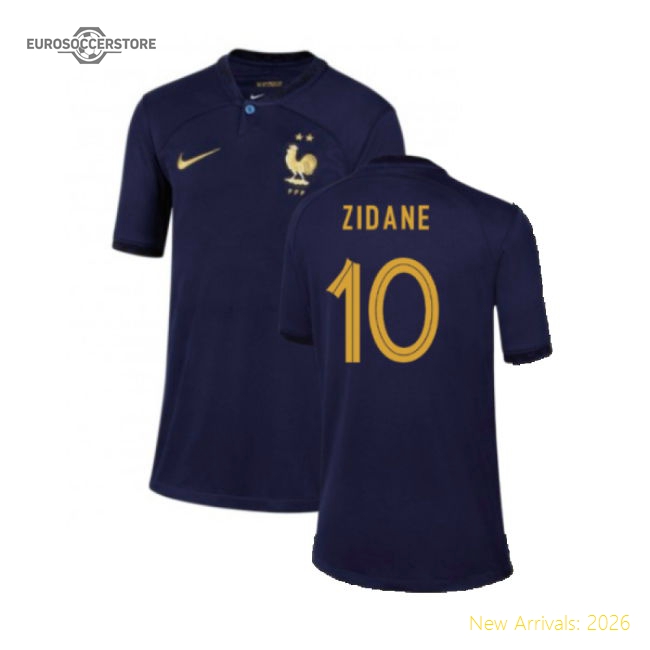 2022-2023 France Home Shirt - Kids (Zidane 10)-The Soccer Shirt Hub