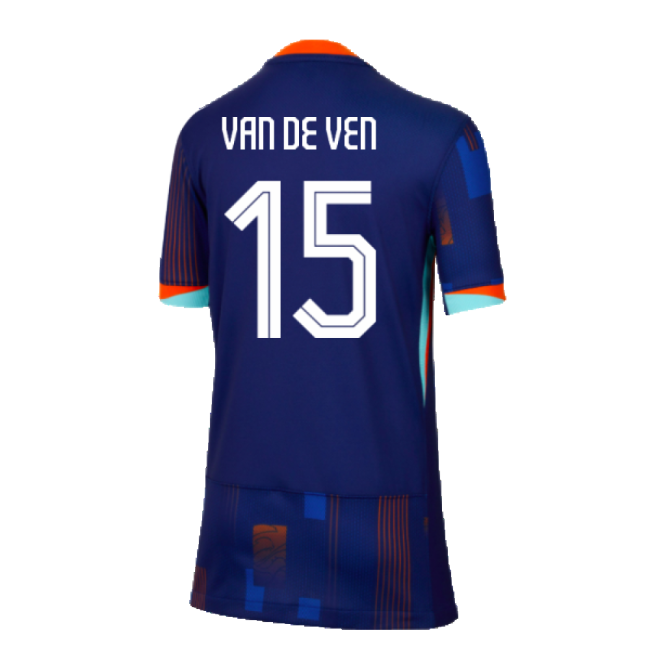 2024-2025 Netherlands Away Shirt (Kids) (Van De Ven 15)-The Soccer Shirt Hub