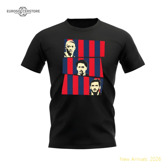 Dembele Marquinhos Kvaratskhelia PSG T-Shirt (Black)-The Soccer Shirt Hub