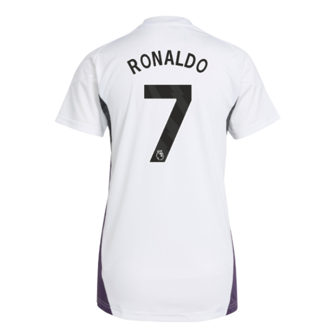 2025-2026 Man Utd Training Jersey (White) - Womens (Ronaldo 7)-The Soccer Shirt Hub