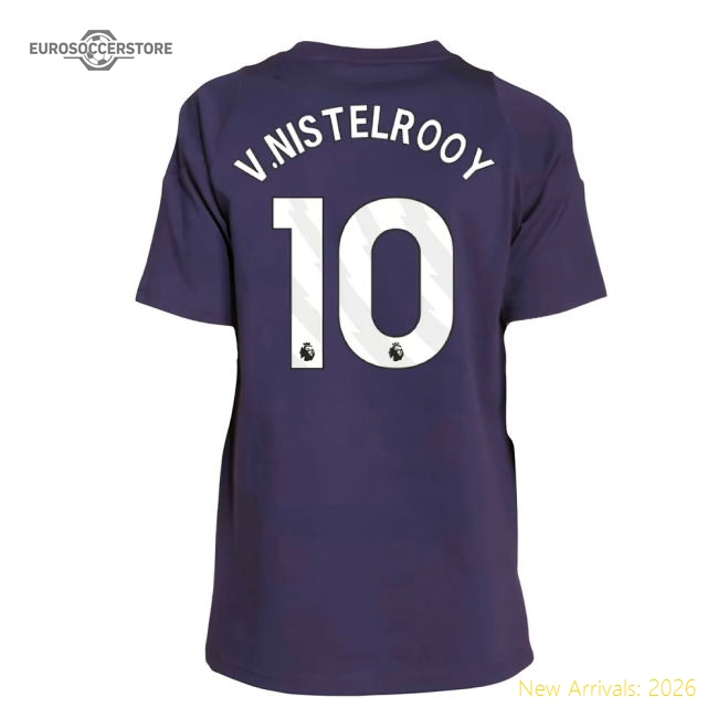 2025-2026 Man Utd Training Tee (Aurora Plum) - Kids (V.Nistelrooy 10)-The Soccer Shirt Hub