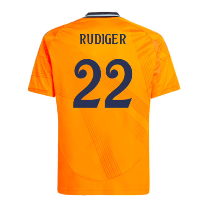 2024-2025 Real Madrid Away Shirt (Kids) (Rudiger 22)-The Soccer Shirt Hub