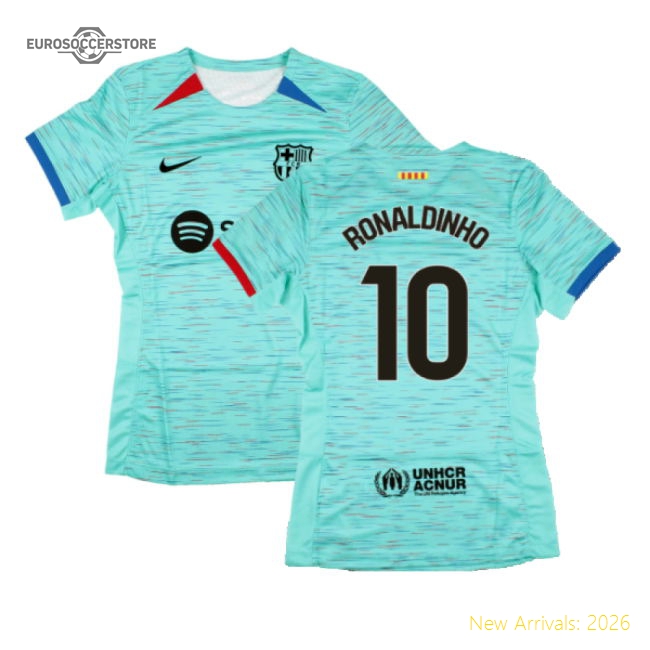 2023-2024 Barcelona Third Shirt (Womens) (Ronaldinho 10)-The Soccer Shirt Hub