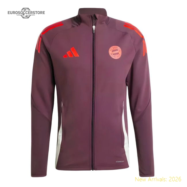 2024-2025 Bayern Munich Track Jacket (Shadow Maroon)-The Soccer Shirt Hub