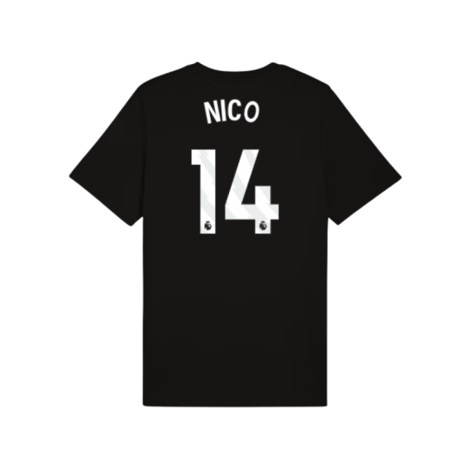 2025-2026 Man City FtblESS Tee (Black) (Nico 14)-The Soccer Shirt Hub
