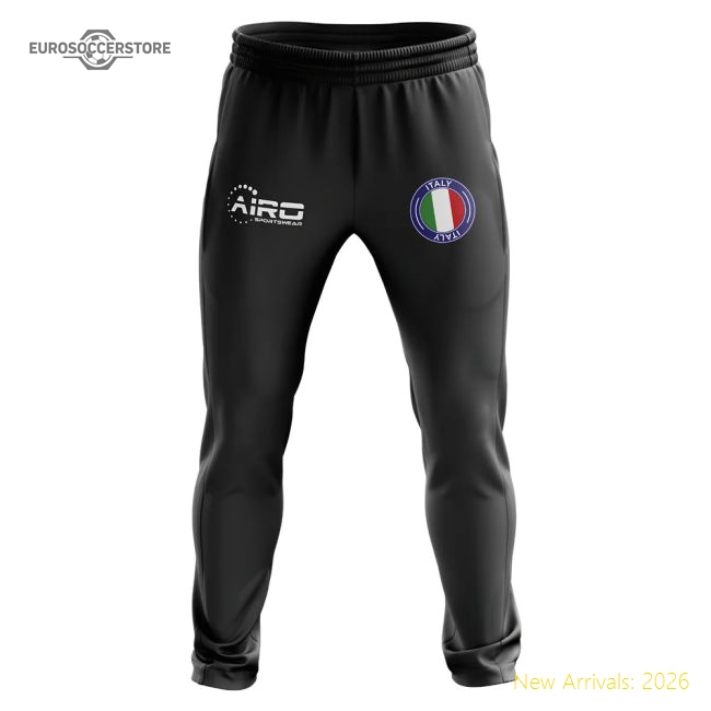 Italy Concept Football Training Pants (Black)-The Soccer Shirt Hub