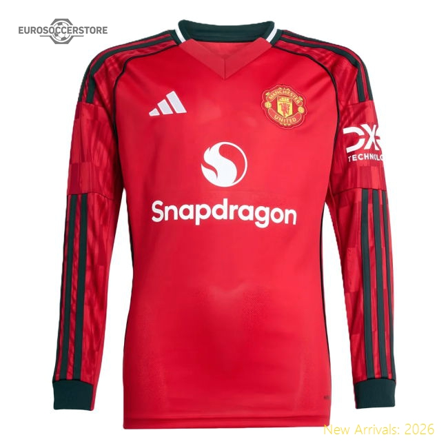 2025-2026 Man Utd Long Sleeve Home Shirt (Kids) (Thomas 9)-The Soccer Shirt Hub