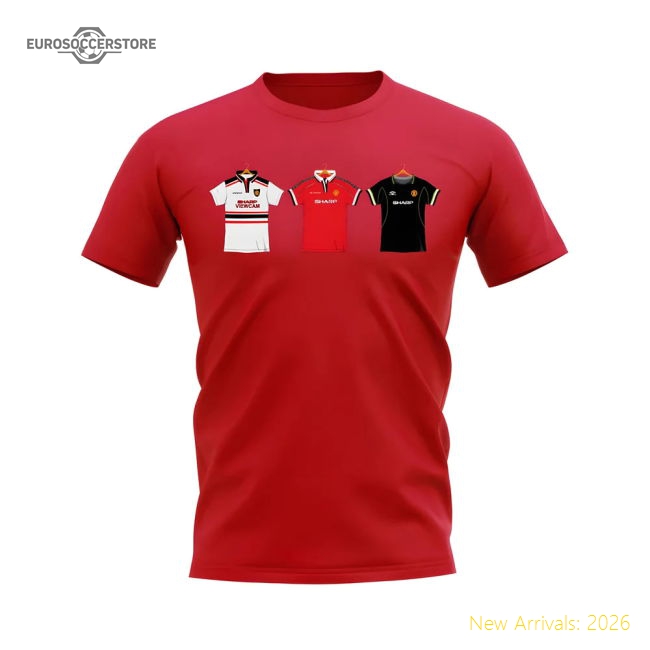 Manchester United 1998-1999 Retro Shirt T-shirt (Red) (Keane 16)-The Soccer Shirt Hub