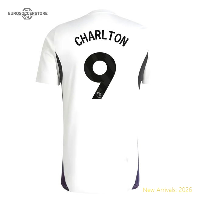 2025-2026 Man Utd Training Jersey (White) (Charlton 9)-The Soccer Shirt Hub