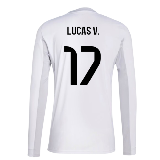2025-2026 Real Madrid Long Sleeve Home Shirt (Lucas V. 17)-The Soccer Shirt Hub