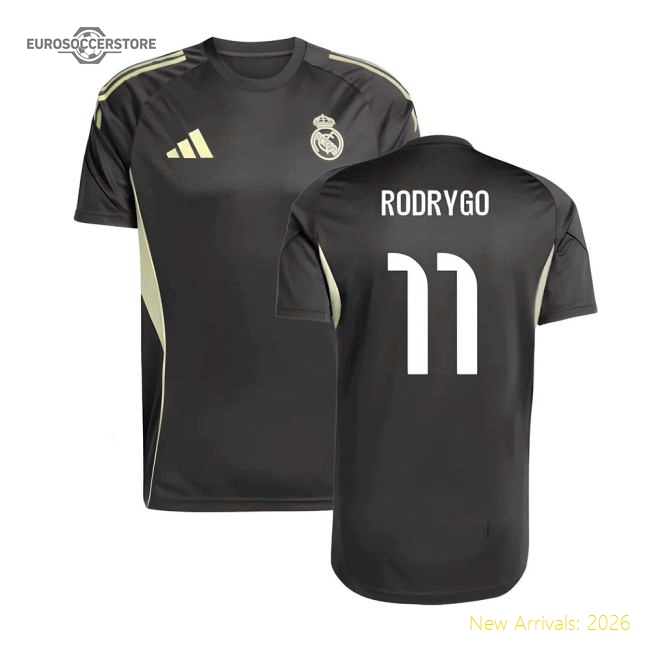 2025-2026 Real Madrid Training Jersey (Utility Grey) (Rodrygo 11)-The Soccer Shirt Hub
