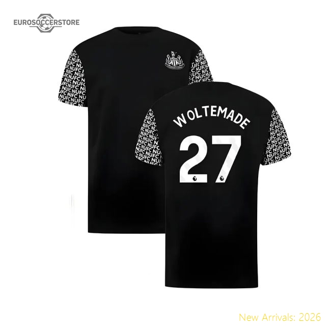 Newcastle Graphic T-Shirt (Black) (Woltemade 27)-The Soccer Shirt Hub