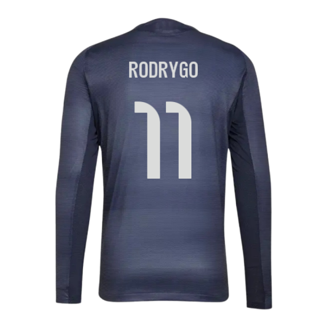 2025-2026 Real Madrid Long Sleeve Away Shirt (Rodrygo 11)-The Soccer Shirt Hub