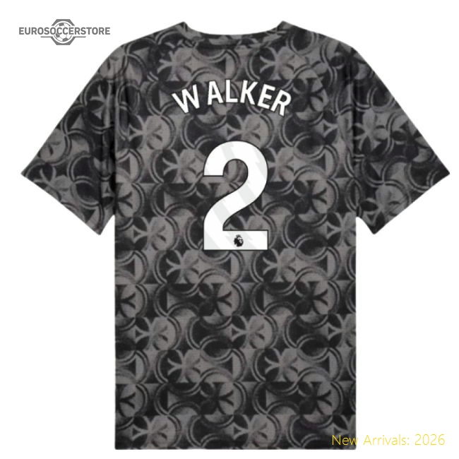 2025-2026 Man City Warm Up Jersey (Black) (Walker 2)-The Soccer Shirt Hub