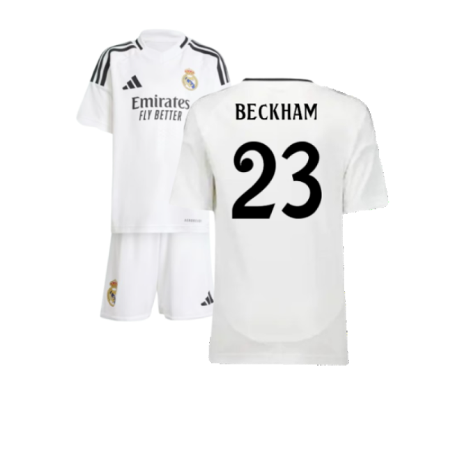 2024-2025 Real Madrid Home Mini Kit (Beckham 23)-The Soccer Shirt Hub