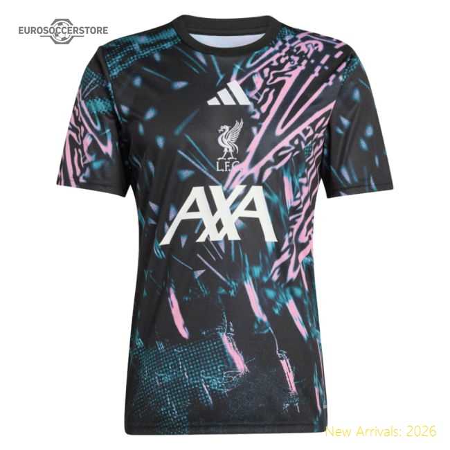 2025-2026 Liverpool Pre Match Shirt (Black)-The Soccer Shirt Hub
