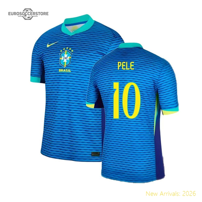 2024-2025 Brazil Away Shirt (Pele 10)-The Soccer Shirt Hub