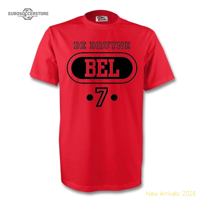 Kevin De Bruyne Belgium Bel T-shirt (red) - Kids-The Soccer Shirt Hub
