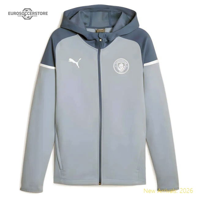 2023-2024 Man City Casuals Hooded Jacket (Blue Wash)-The Soccer Shirt Hub