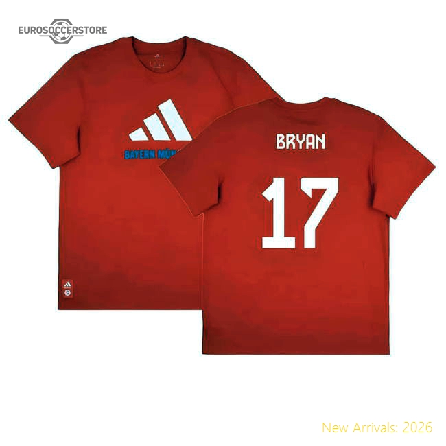 2025-2026 Bayern Munich Seasonal Graphic Tee (Red) (Bryan 17)-The Soccer Shirt Hub