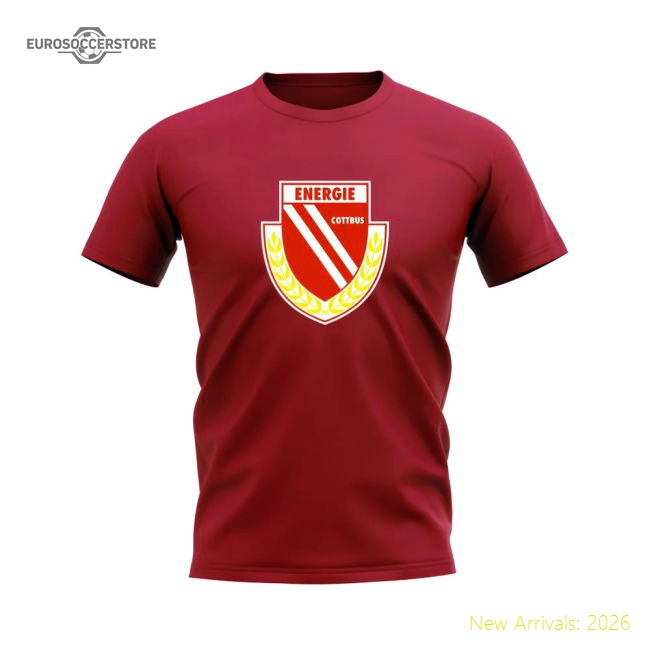 Energie Cottbus Badge T-shirt (Red)-The Soccer Shirt Hub