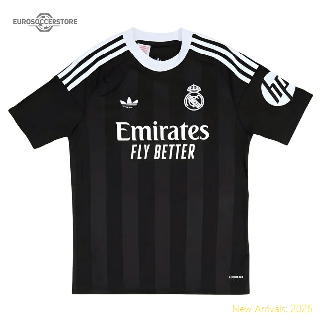 2025-2026 Real Madrid Third Goalkeeper Youth Kit (Black)-The Soccer Shirt Hub