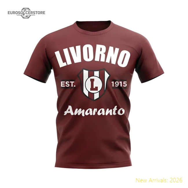 Livorno Established Football T-Shirt (Maroon)-The Soccer Shirt Hub