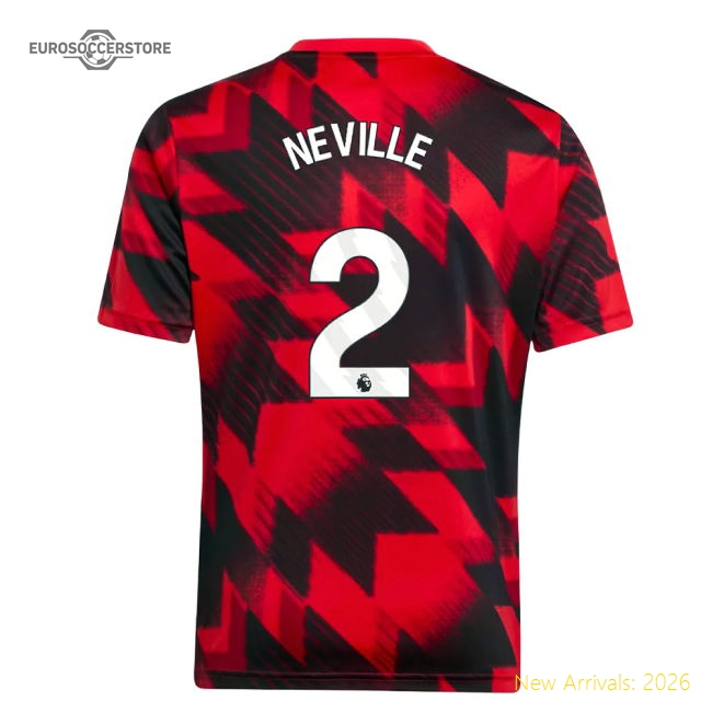 2025-2026 Man Utd Pre-Match Shirt (Red) - Kids (Neville 2)-The Soccer Shirt Hub