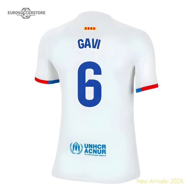 2023-2024 Barcelona Away Shirt (Kids) (Gavi 6)-The Soccer Shirt Hub