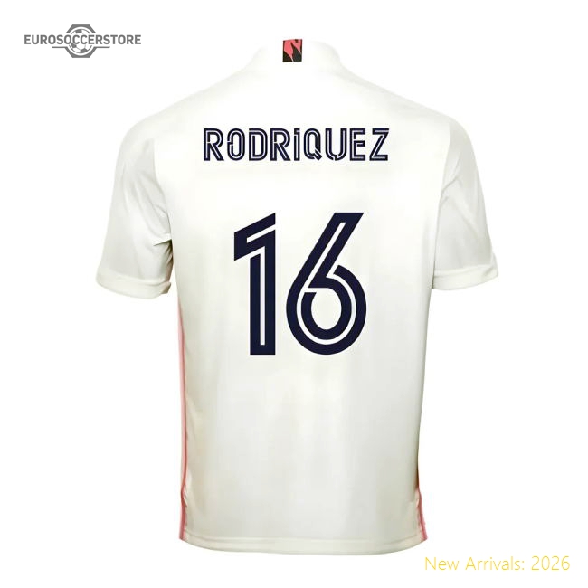 2020-2021 Real Madrid Adidas Home Football Shirt (RODRIGUEZ 16)-The Soccer Shirt Hub