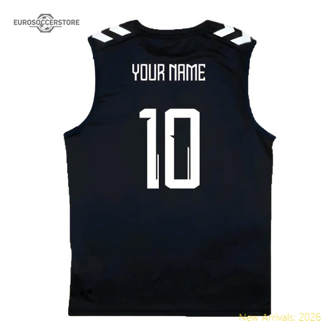 2024-2025 Denmark Sleeveless Training Jersey (Marine) (Your Name)-The Soccer Shirt Hub