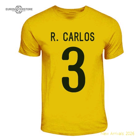 Roberto Carlos Brazil Hero T-shirt (yellow)-The Soccer Shirt Hub