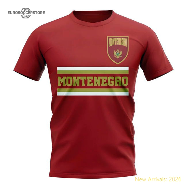 Montenegro Core Football Country T-Shirt (Red)-The Soccer Shirt Hub