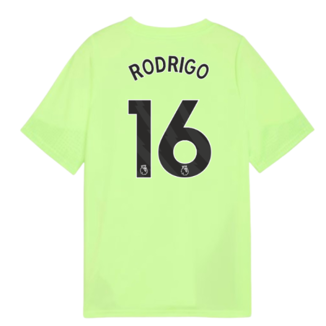 2025-2026 Man City Training Jersey (Fizzy Apple) - Kids (Rodrigo 16)-The Soccer Shirt Hub
