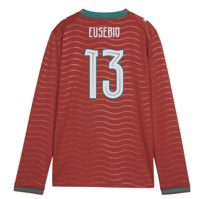 2026-2027 Portugal Long Sleeve Home Shirt (Kids) (Eusebio 13)-The Soccer Shirt Hub