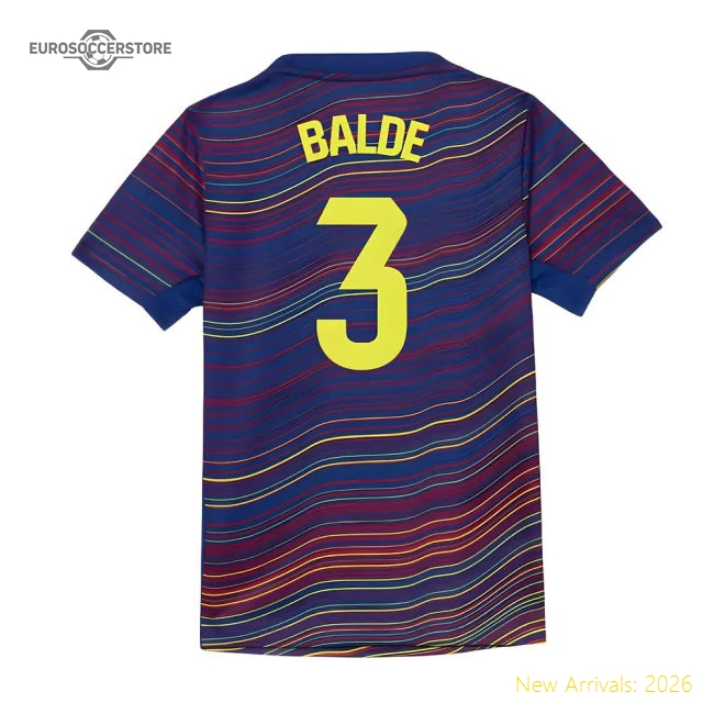 2025-2026 Barcelona Academy Pro Pre Match Shirt (Blue) - Kids (Balde 3)-The Soccer Shirt Hub